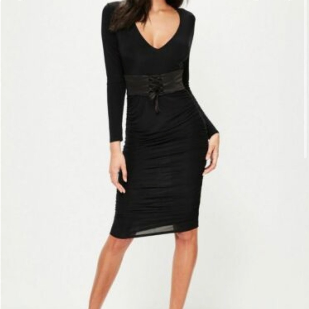 🖤Missguided Black Corset Midi Dress🖤